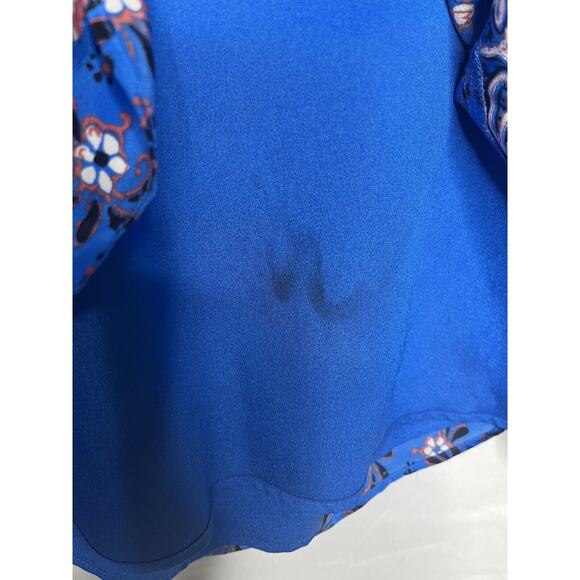 J Crew Silk Scarf Dress Blue Floral A-line Sleeveless Size 2 - Picture 8 of 8